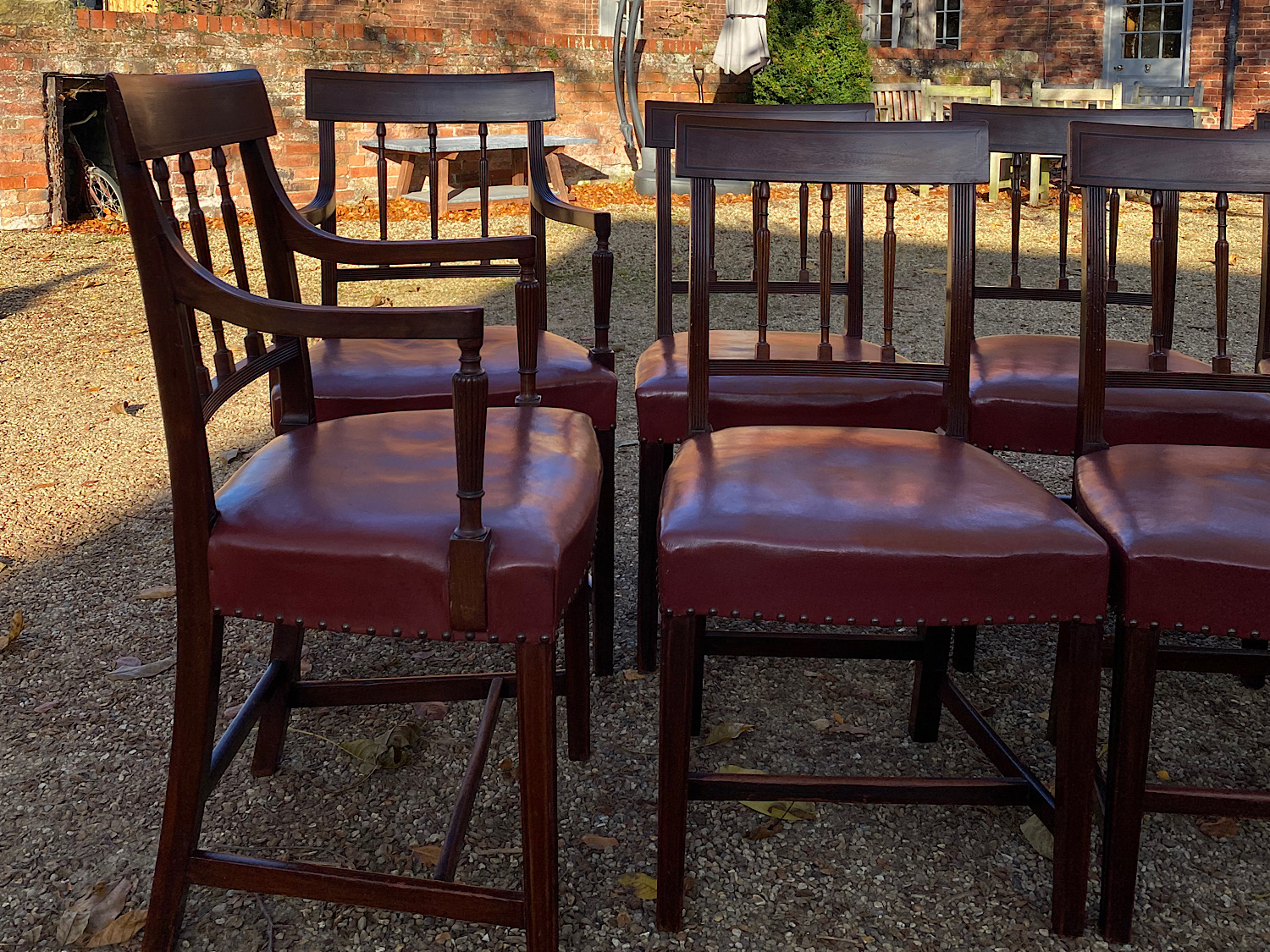 Set Of 12 19th Century Sheraton Mahogany Dining Chairs